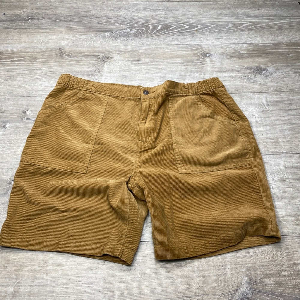 Line of Trade Corduroy Shorts Mens 2XL Brown Elastic Waist Casual Outdoor